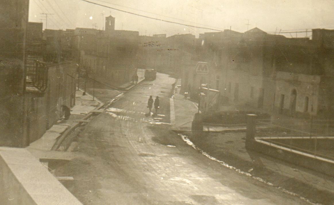 Veduta storica di Viale della Repubblica a Carapelle, circa 1960